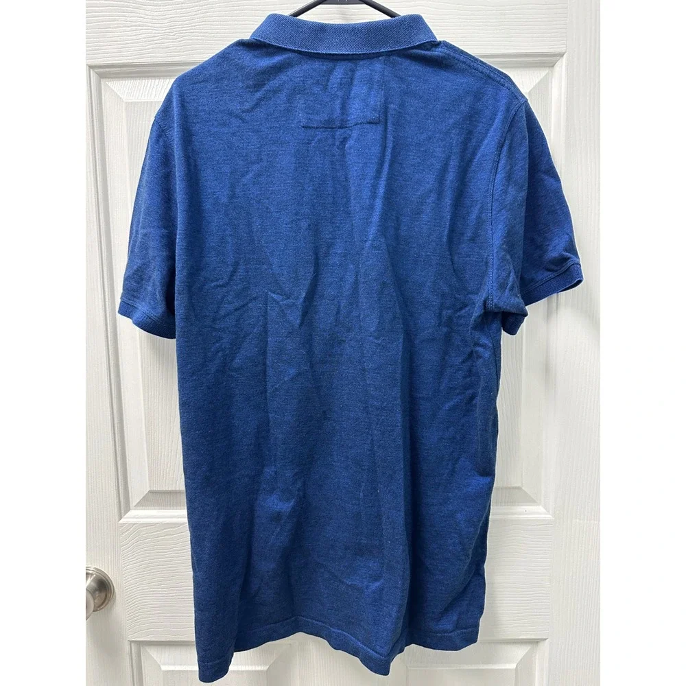 Banana Republic Organic Cotton Pique Polo Vibrant Royal Large Flaw See Pics ASIS